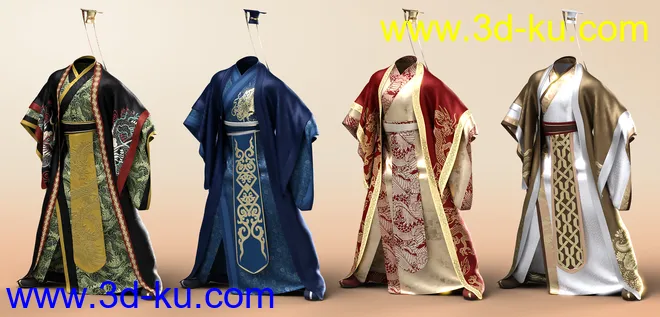 dForce Hanfu Outfit Textures模型的图片6