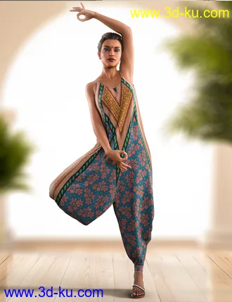 3D打印模型dForce Harem Jumpsuit for Genesis 8 and 8.1 Female的图片