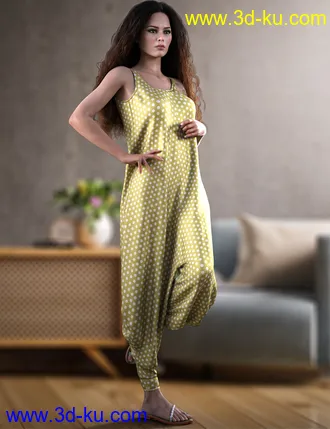 3D打印模型dForce Harem Jumpsuit for Genesis 8 and 8.1 Female的图片