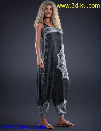 3D打印模型dForce Harem Jumpsuit for Genesis 8 and 8.1 Female的图片