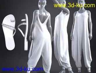 3D打印模型dForce Harem Jumpsuit for Genesis 8 and 8.1 Female的图片