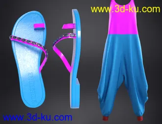 3D打印模型dForce Harem Jumpsuit for Genesis 8 and 8.1 Female的图片