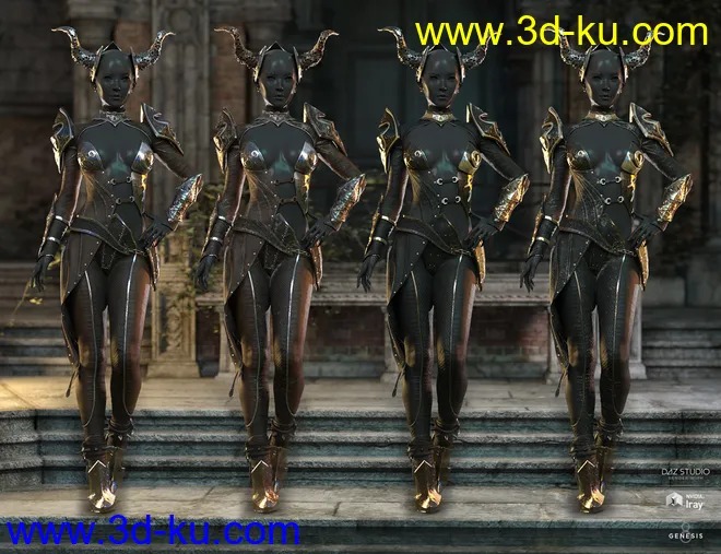 dForce Hellen Outfit Textures模型的图片7