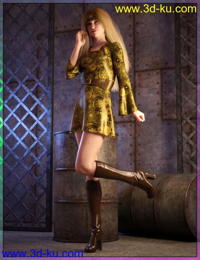 dForce HippyChic Outfit for Genesis 8 and 8.1 Female模型的图片2