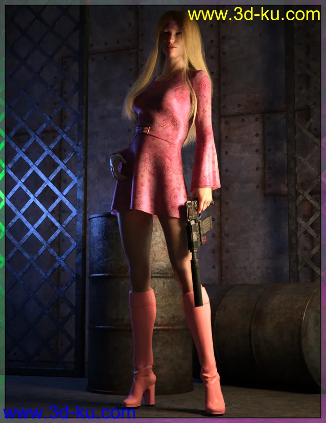 dForce HippyChic Outfit for Genesis 8 and 8.1 Female模型的图片3