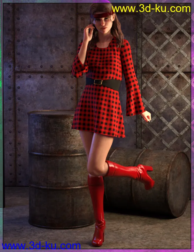 dForce HippyChic Outfit for Genesis 8 and 8.1 Female模型的图片7