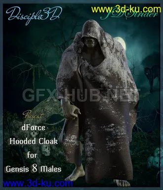 3D打印模型dForce Hooded Cloak for G8M的图片