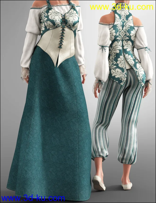 dForce Into the Sea Outfit Texture Set模型的图片5