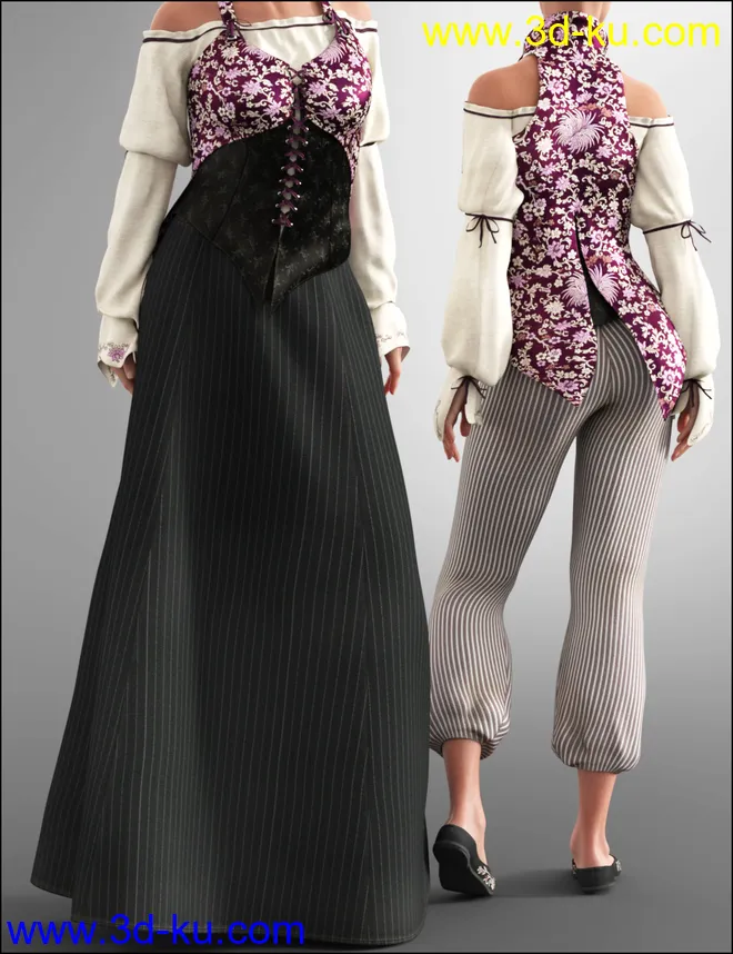dForce Into the Sea Outfit Texture Set模型的图片6