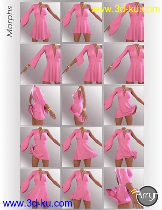 3D打印模型dForce Kristin Dress for Genesis 8 Females的图片
