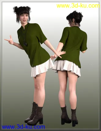 3D打印模型dForce Late Spring Outfit for Genesis 8 Female的图片