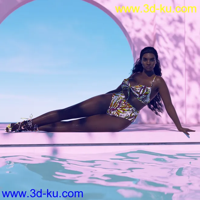 dForce LavieByCk Summer Essentials Swimsuits for Genesis 8模型的图片2