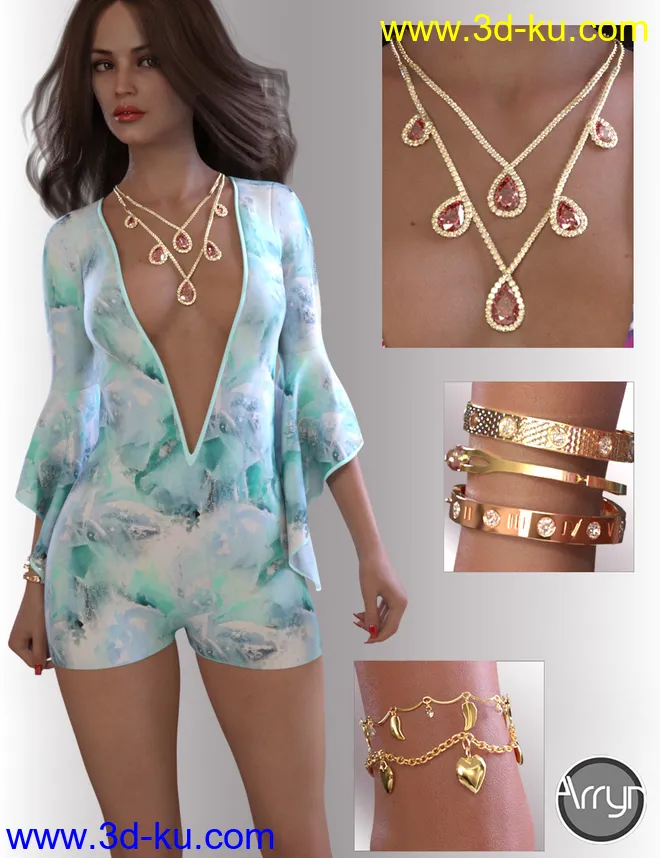 dForce Lea Homewear Outfit for Genesis 8.1 Females模型的图片4