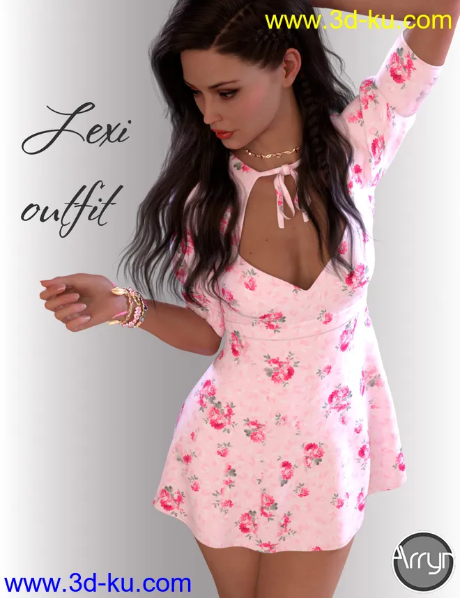 dForce Lexi Holiday Outfit for Genesis 8 Female(s)模型的图片1
