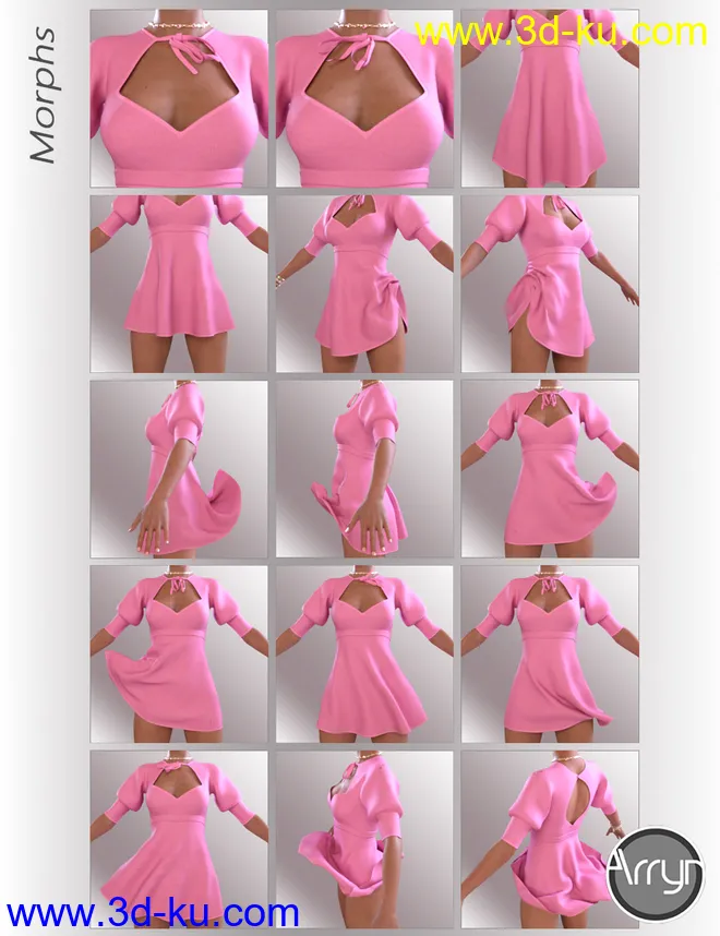 dForce Lexi Holiday Outfit for Genesis 8 Female(s)模型的图片7