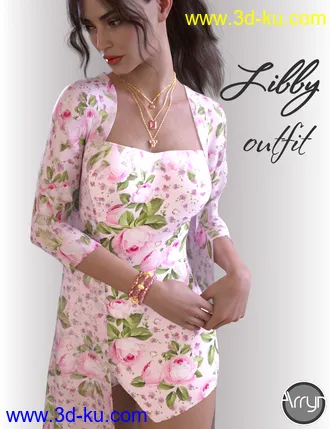 3D打印模型dForce Libby Holiday Outfit for Genesis 8 Females的图片