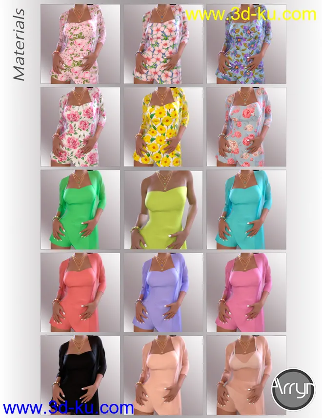 dForce Libby Holiday Outfit for Genesis 8 Females模型的图片2