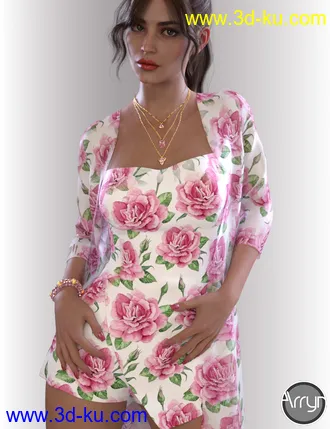 3D打印模型dForce Libby Holiday Outfit for Genesis 8 Females的图片