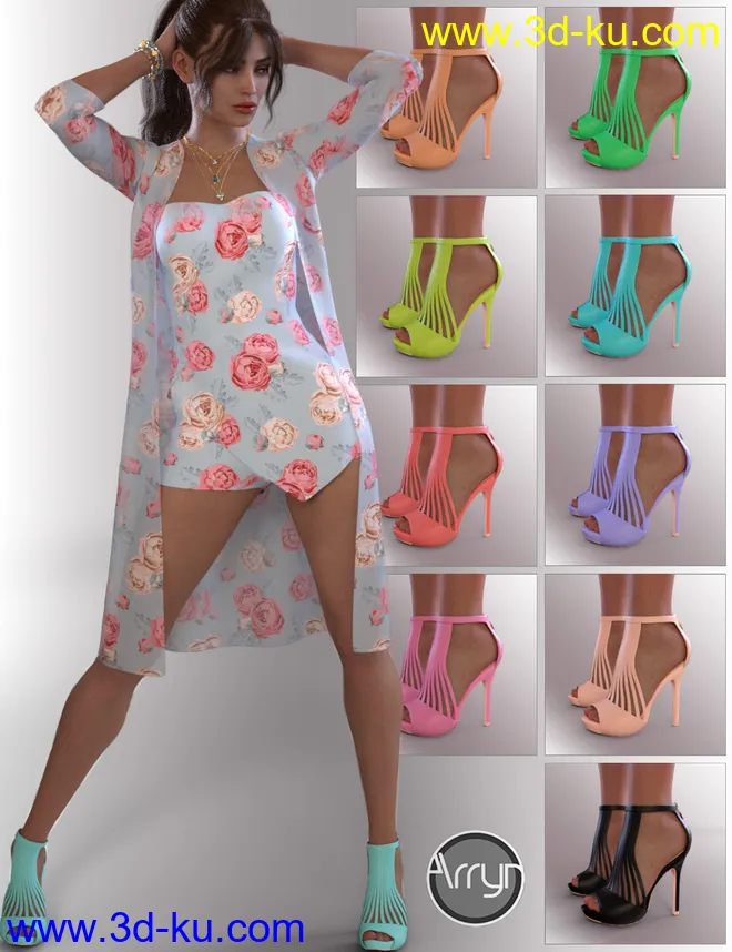 dForce Libby Holiday Outfit for Genesis 8 Females模型的图片4