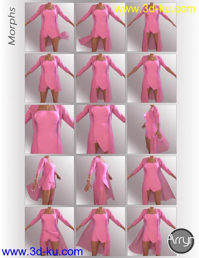 dForce Libby Holiday Outfit for Genesis 8 Females模型的图片6