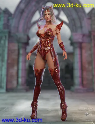 3D打印模型dForce Lightning Archer Iray Texture Set的图片