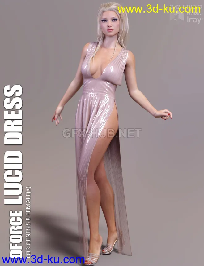 dForce Lucid Dress for Genesis 8 Females模型的图片1