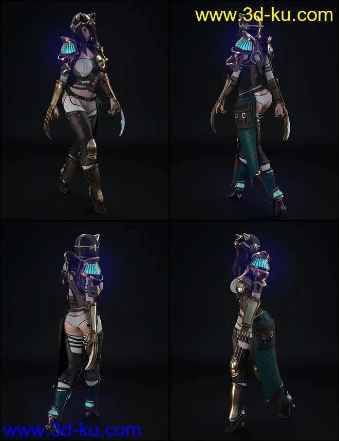 dForce Lynx Steampunk Armor for Genesis 8.1 Females模型的图片7