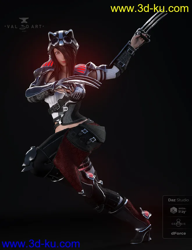 dForce Lynx Steampunk Armor for Genesis 8.1 Females模型的图片8