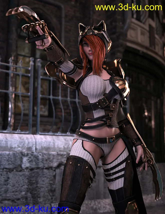 dForce Lynx Steampunk Armor for Genesis 8.1 Females模型的图片9