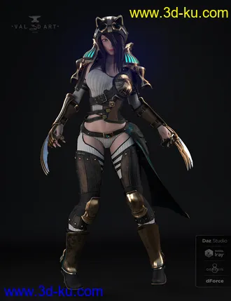 3D打印模型dForce Lynx Steampunk Armor for Genesis 8.1 Females的图片