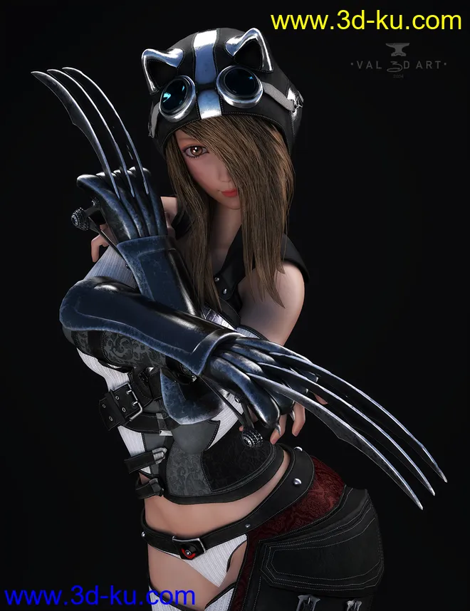 dForce Lynx Steampunk Armor for Genesis 8.1 Females模型的图片12