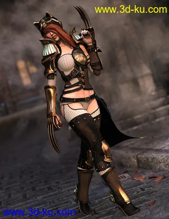 3D打印模型dForce Lynx Steampunk Armor for Genesis 8.1 Females的图片