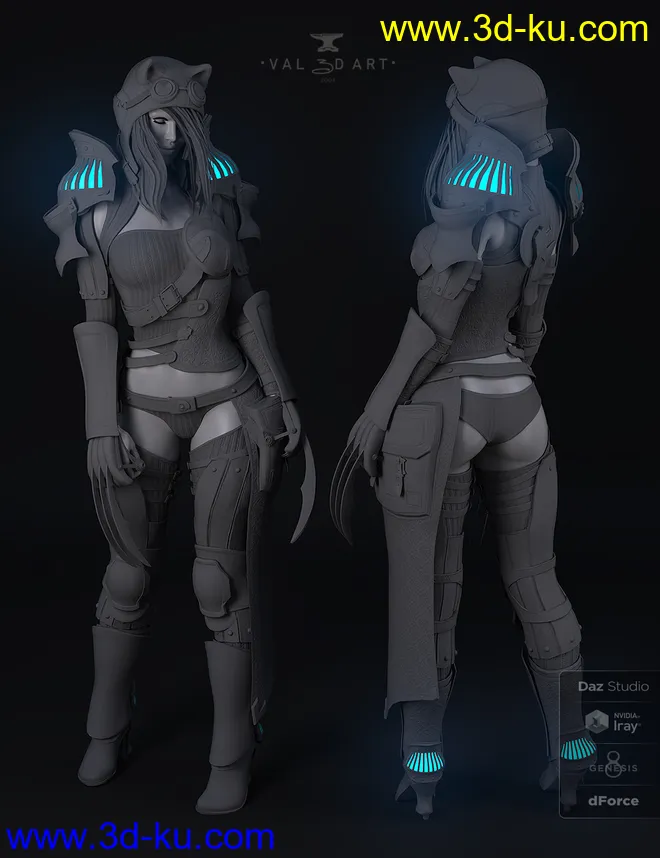 dForce Lynx Steampunk Armor for Genesis 8.1 Females模型的图片14