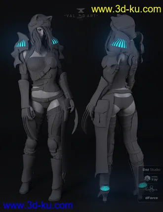 3D打印模型dForce Lynx Steampunk Armor for Genesis 8.1 Females的图片