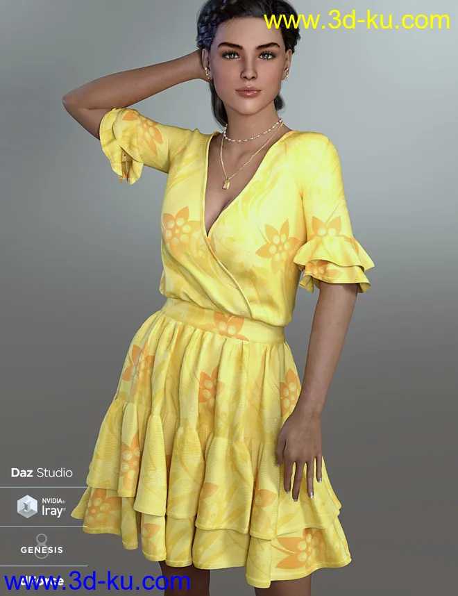 dForce Maia Outfit for Genesis 8 and 8.1 Females模型的图片6
