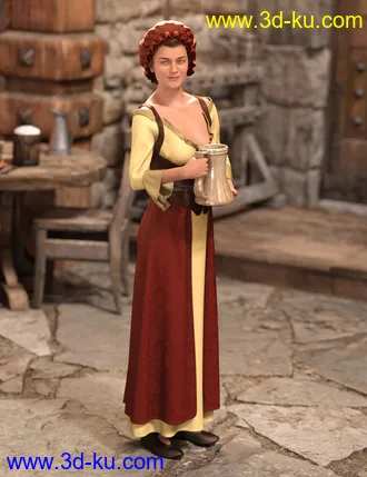 3D打印模型dForce Medieval Barmaid for Genesis 8 Female(s)的图片
