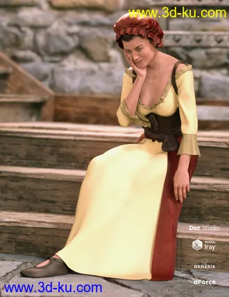 3D打印模型dForce Medieval Barmaid for Genesis 8 Female(s)的图片