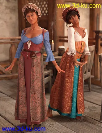 3D打印模型dForce Medieval Barmaid Textures - Weary的图片