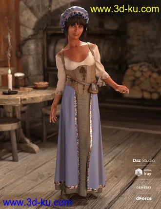 3D打印模型dForce Medieval Barmaid Textures - Weary的图片