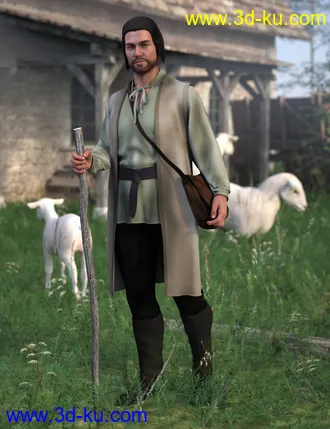 3D打印模型dForce Medieval Peasant for Genesis 8 Males的图片