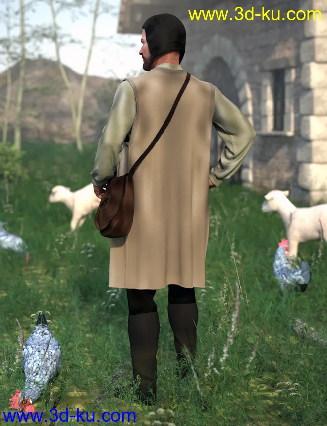 dForce Medieval Peasant for Genesis 8 Males模型的图片3