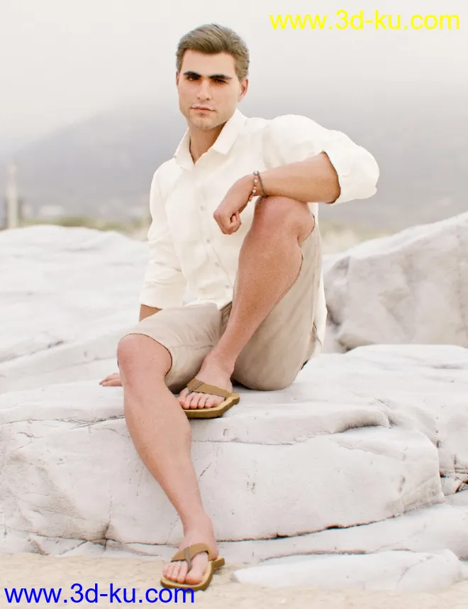 dForce MI Summer Casual Outfit for Genesis 8 and 8.1 Males模型的图片9