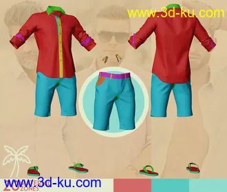 3D打印模型dForce MI Summer Casual Outfit for Genesis 8 and 8.1 Males的图片