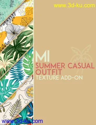 3D打印模型dForce MI Summer Casual Outfit Texture Add-on的图片