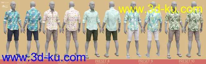 dForce MI Summer Casual Outfit Texture Add-on模型的图片2