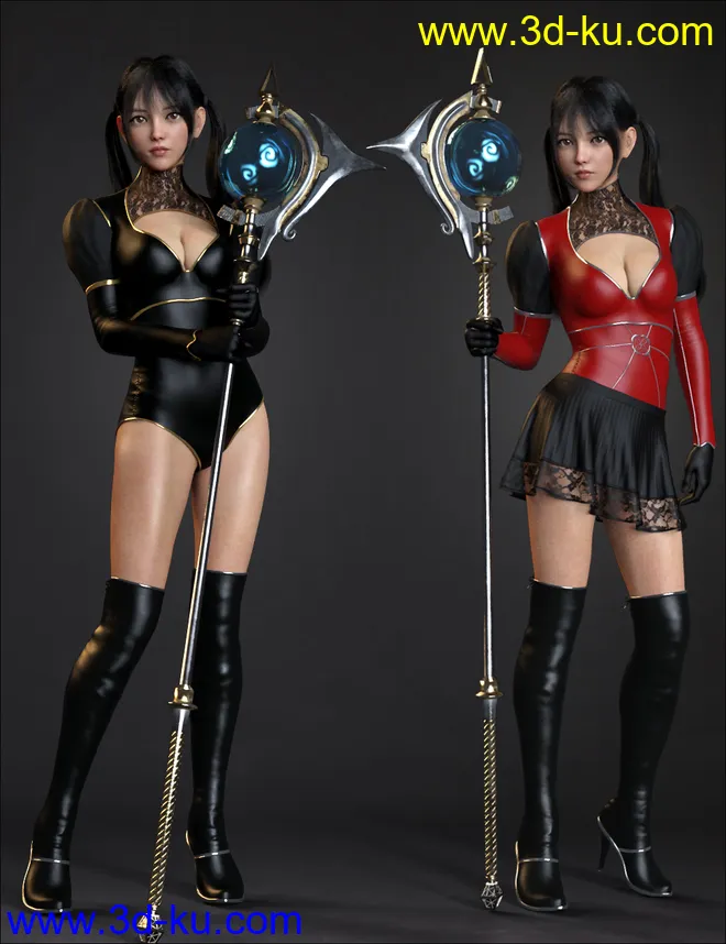 dForce Miki the Witch Outfit Set for Genesis 8 Females模型的图片3