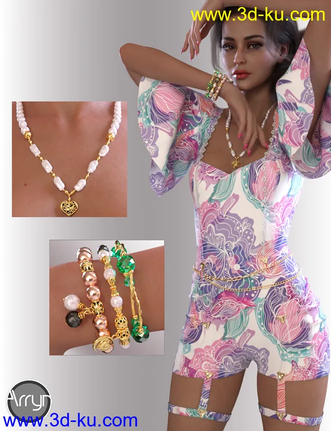 dForce Miya Short Overalls for Genesis 8.1 Females模型的图片4