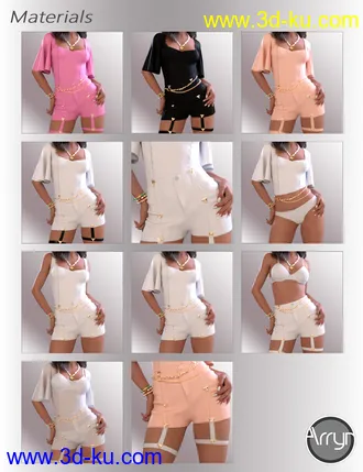 3D打印模型dForce Miya Short Overalls for Genesis 8.1 Females的图片