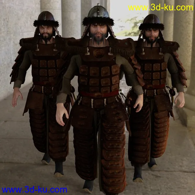 dForce Mongol Armor for Genesis 8 Male模型的图片1