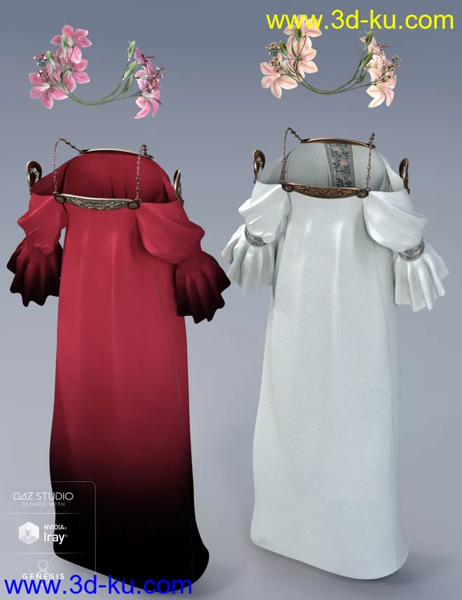 dForce Muse Dress Textures模型的图片2